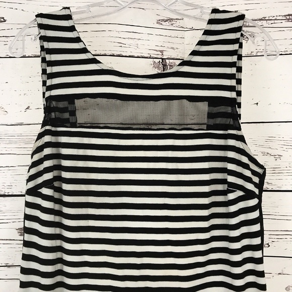 ASOS Striped Mesh Below-the-knee Bodycon Dress - Picture 3 of 5